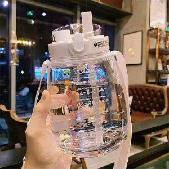Ladies multifunctional hygiene drinking bottle with carrying strap Bowlift
