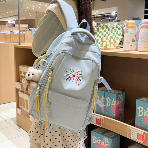 Backpack with Colorful Decorations and Innovative Compartments Bowlift