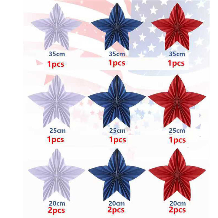 Unisex nan patriotic layered paper fan garland and star pennant banner Bowlift