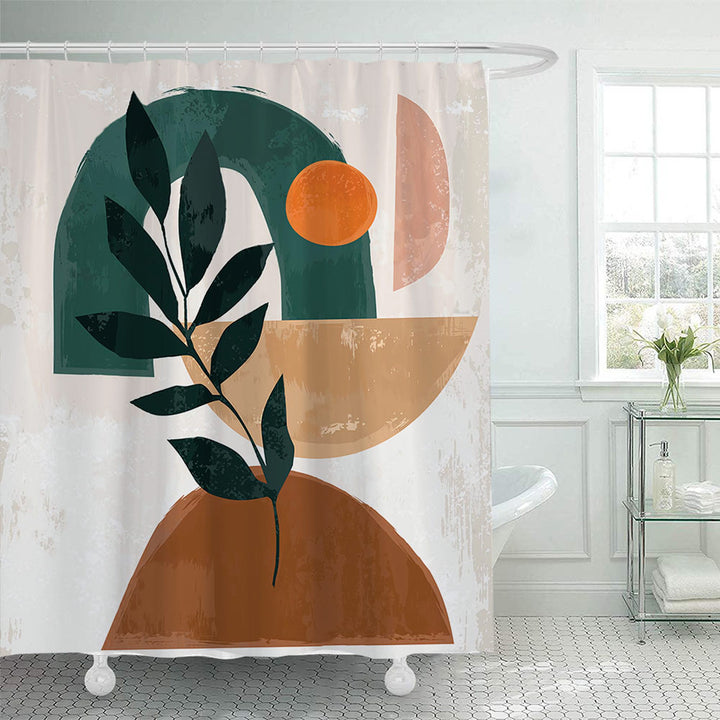 Abstract Botanical Print Shower Curtain Bowlift