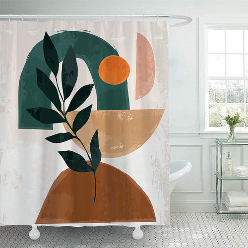 Abstract Botanical Print Shower Curtain Bowlift