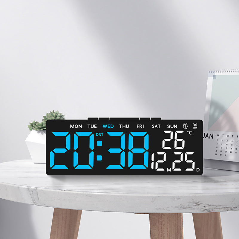 Digital weather alarm clock with large LED display and temperature display Bowlift