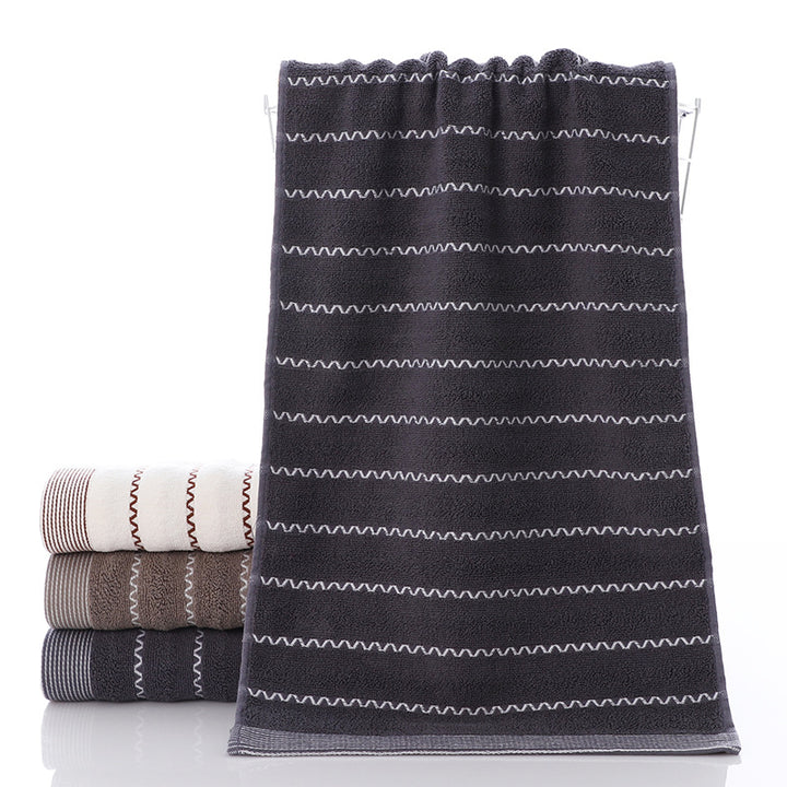 Ladies terry bath towel with modern stripes Bowlift