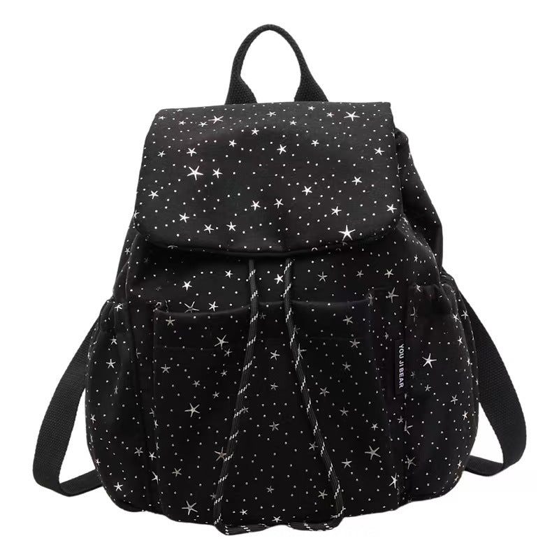 Starry Print Casual Backpack Bowlift