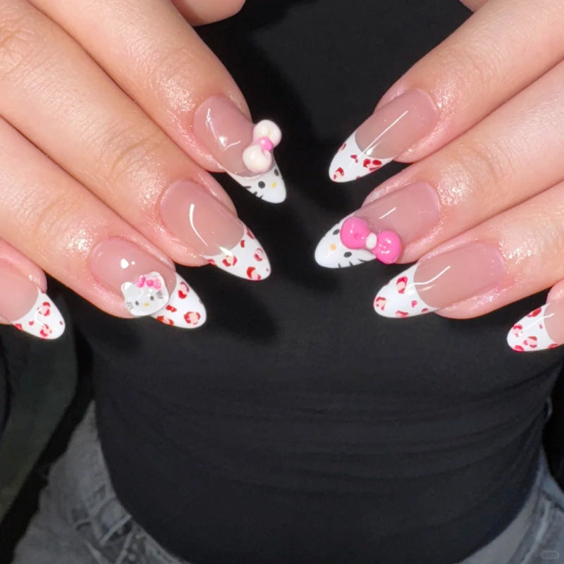 Artful Nail Extensions with Cute Motif Accents Bowlift