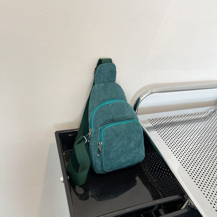 WoMulti-Compartment Corduroy Sling Bag Bowlift