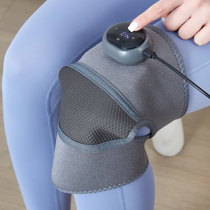 Heated Knee Massager Sleeve with Digital Control and Adjustable Compression Bowlift