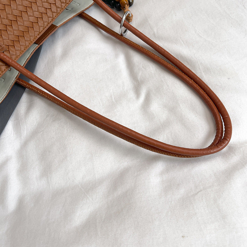 Textured Woven Shopping Tote