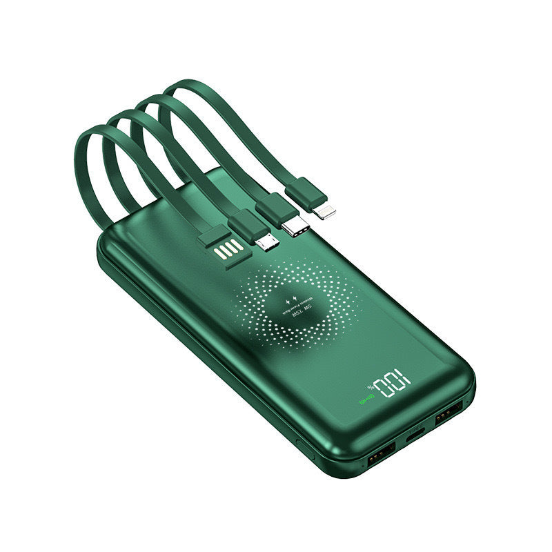 Portable power bank with integrated cables Bowlift