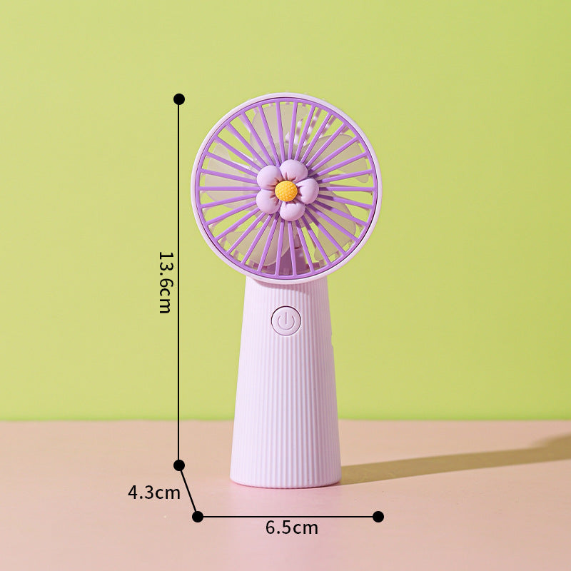 Women's Portable Mini Hand Fan with Creative Flower Design Bowlift