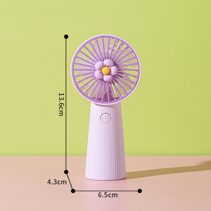 Women's Portable Mini Hand Fan with Creative Flower Design Bowlift