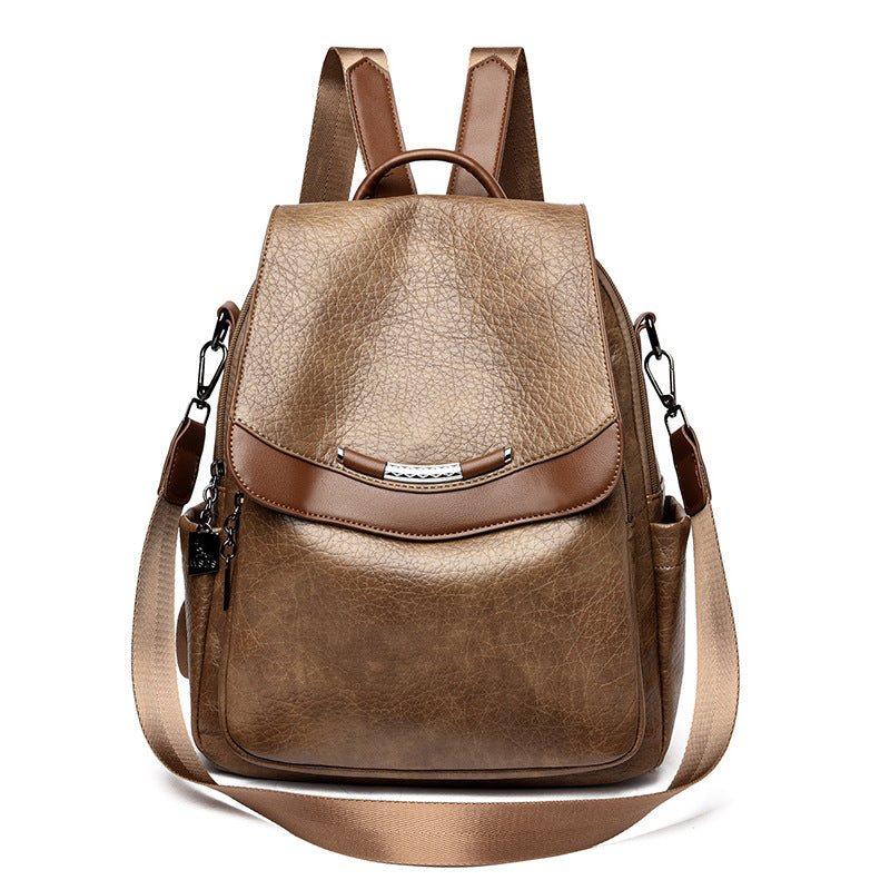 Chic Textured Leather Backpack Bowlift