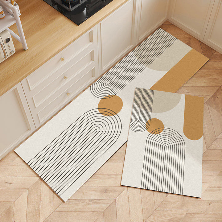 Contemporary Geometric Kitchen Runner Mat