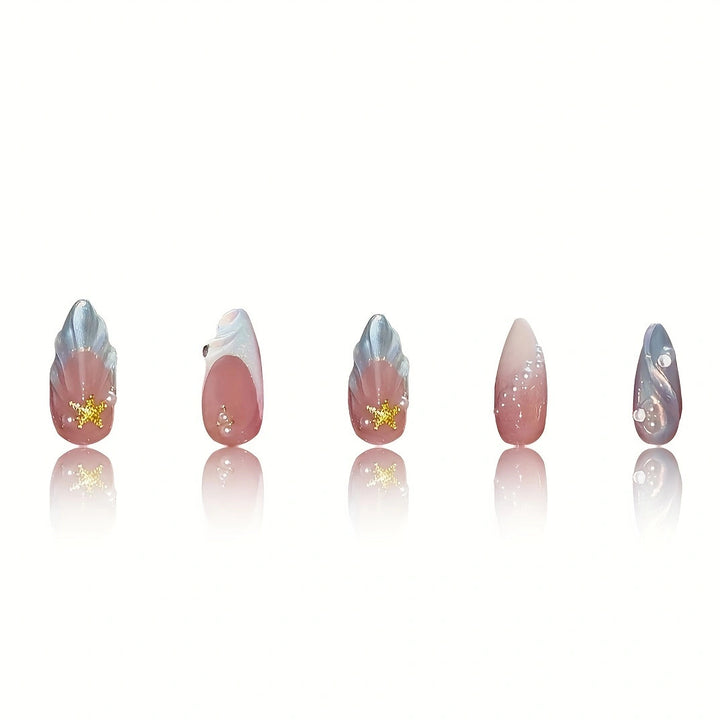 Mermaid-Inspired Press-On Nail Art Bowlift