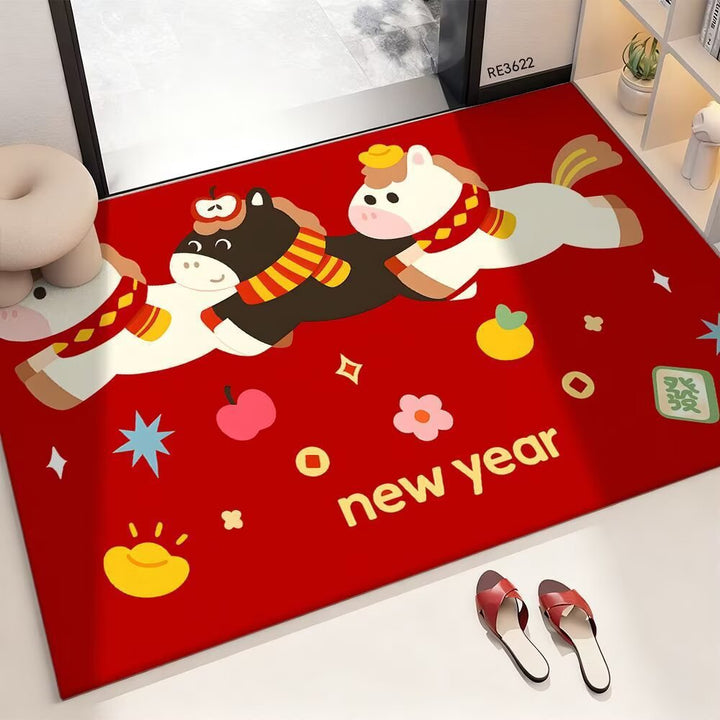 Festive Cartoon-Themed Decorative Area Mat