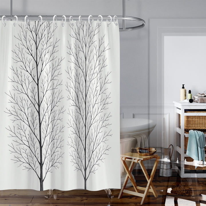 Artistic Tree Design Shower Curtain Bowlift