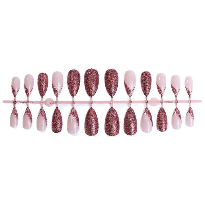 Artificial Nail Set with Glamorous Glitter Accents Bowlift