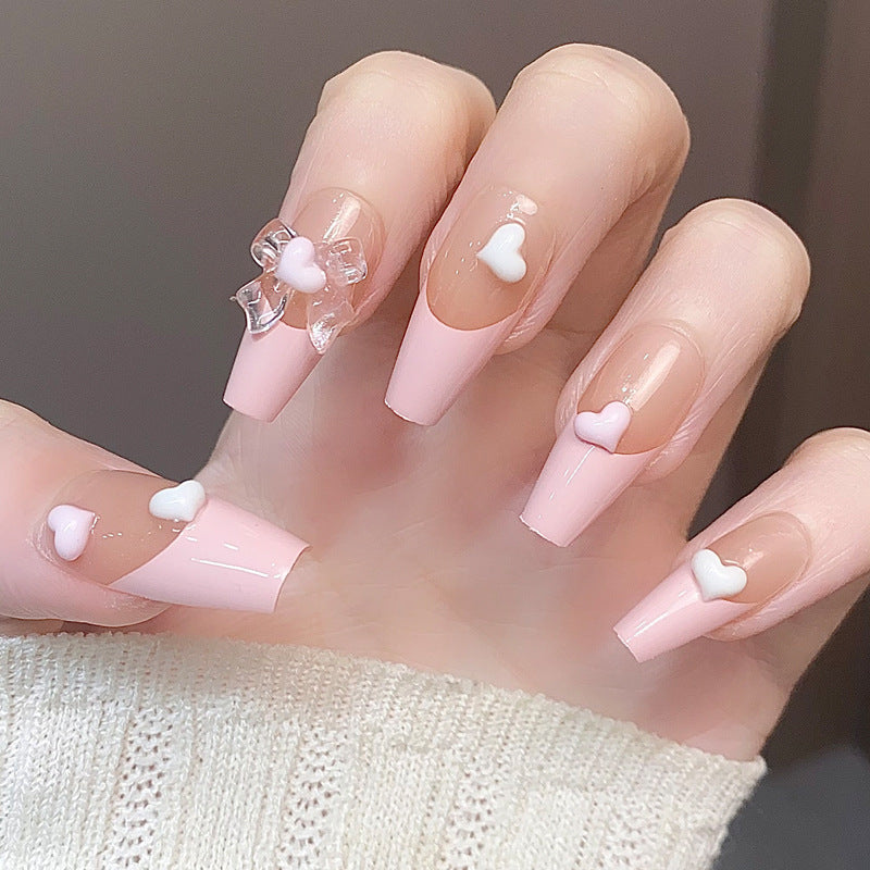 Glamorous Press-On Nail Set with Decorative Gemstone Accents Bowlift