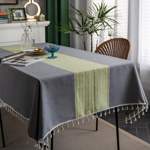 Textured Woven Decorative Tablecloth