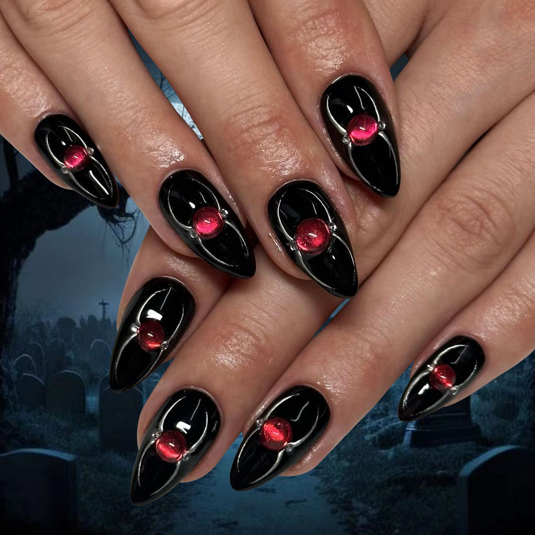 Glamorous stiletto nails with radiant accents Bowlift
