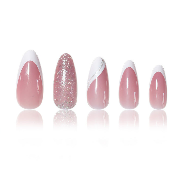 Elegant Sparkling French Tip Nail Enhancements Bowlift
