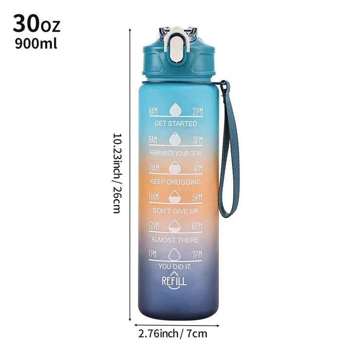 Women's Motivational Water Bottle with Time Markers Bowlift