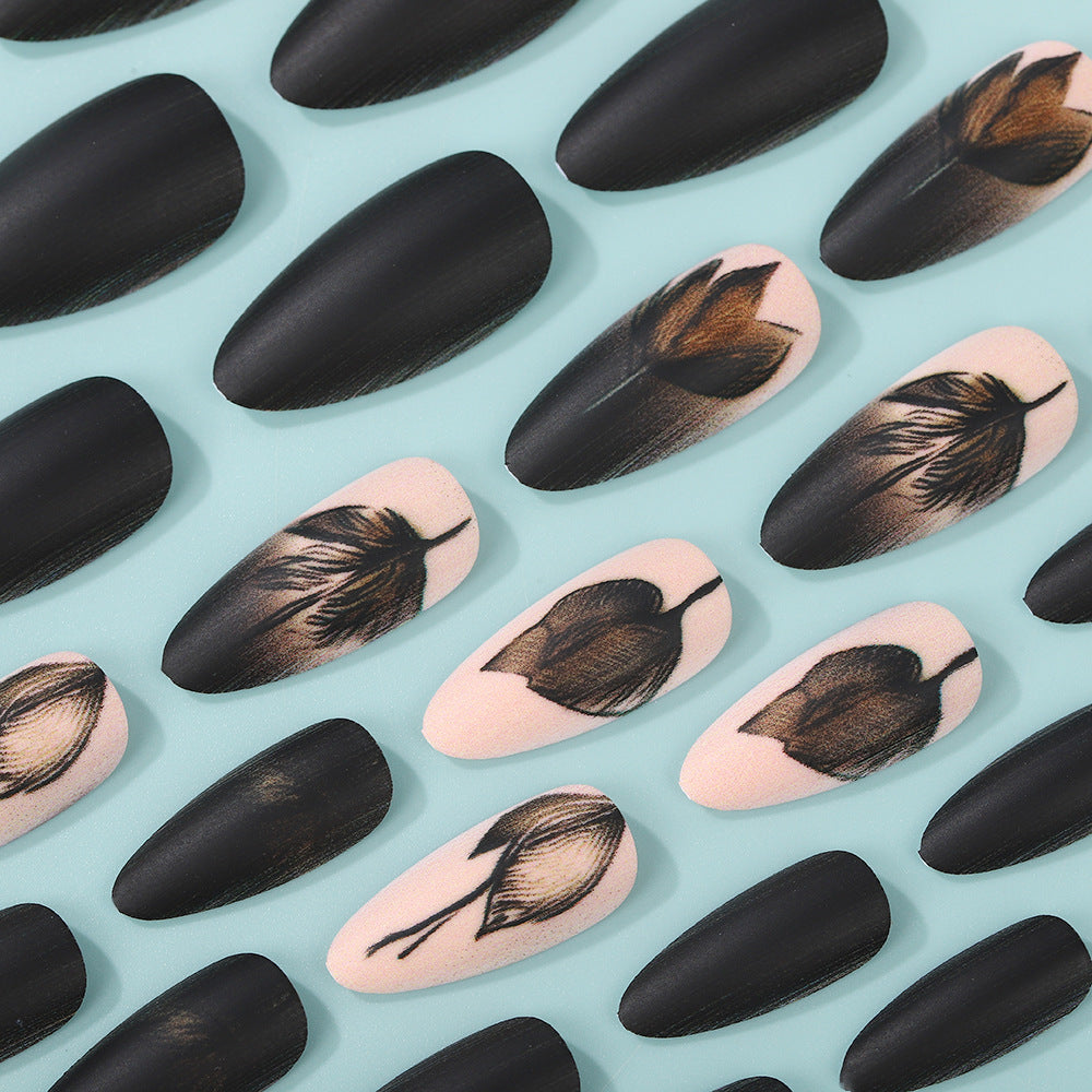 Creative Nail Art Set with Elegant Leaf Patterns Bowlift