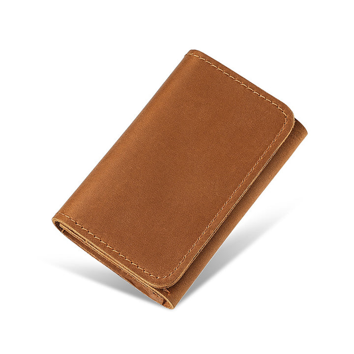 Full-Grain Leather Bifold Card Wallet with Coin Pocket Bowlift