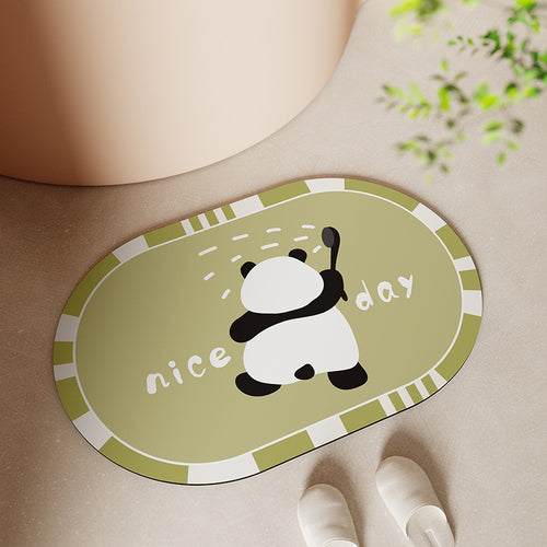 Cute Panda-Themed Bath Mat Bowlift