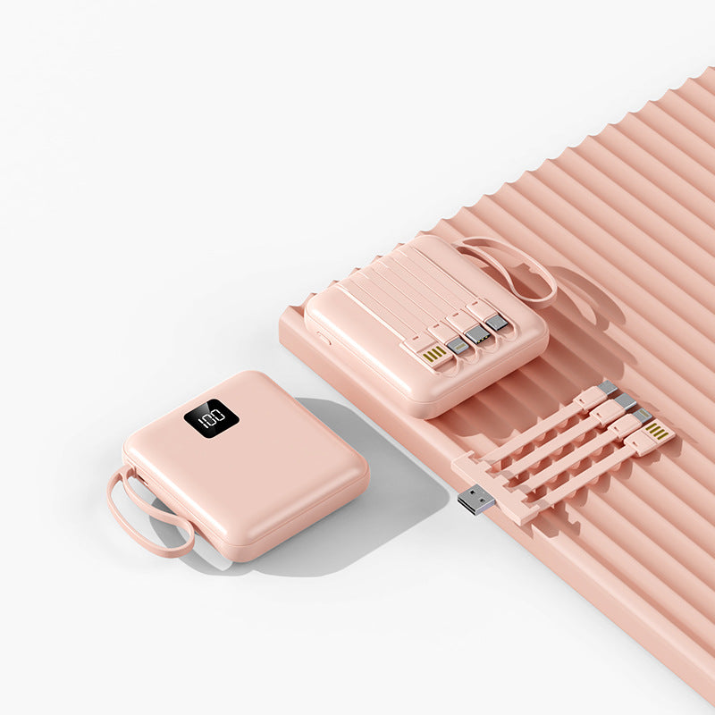 Portable power bank with integrated charging cables and LCD display Bowlift