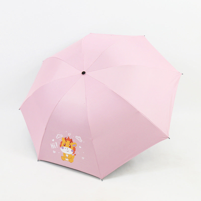 Women's Folding Umbrella with Fun Animal Design Bowlift