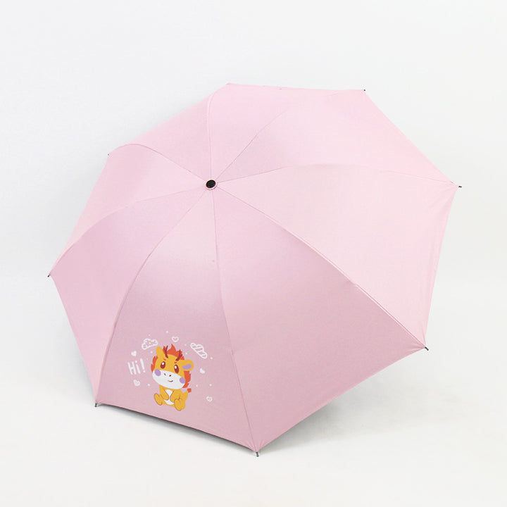 Women's Folding Umbrella with Fun Animal Design Bowlift