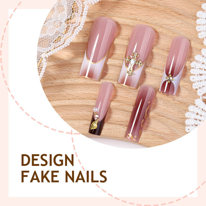 Acrylic nail set with glamorous design Bowlift