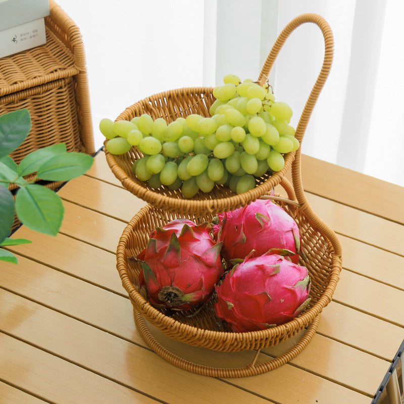 Decorative Tiered Wicker Fruit Bowlift