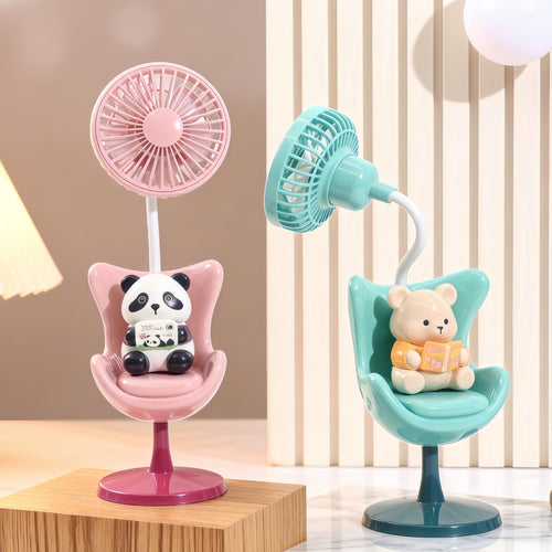 Women's Portable Mini Fan with Fun Bear Design Bowlift