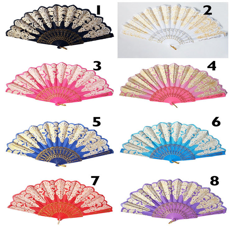 Ladies' elegant hand fan with intricate decorations Bowlift