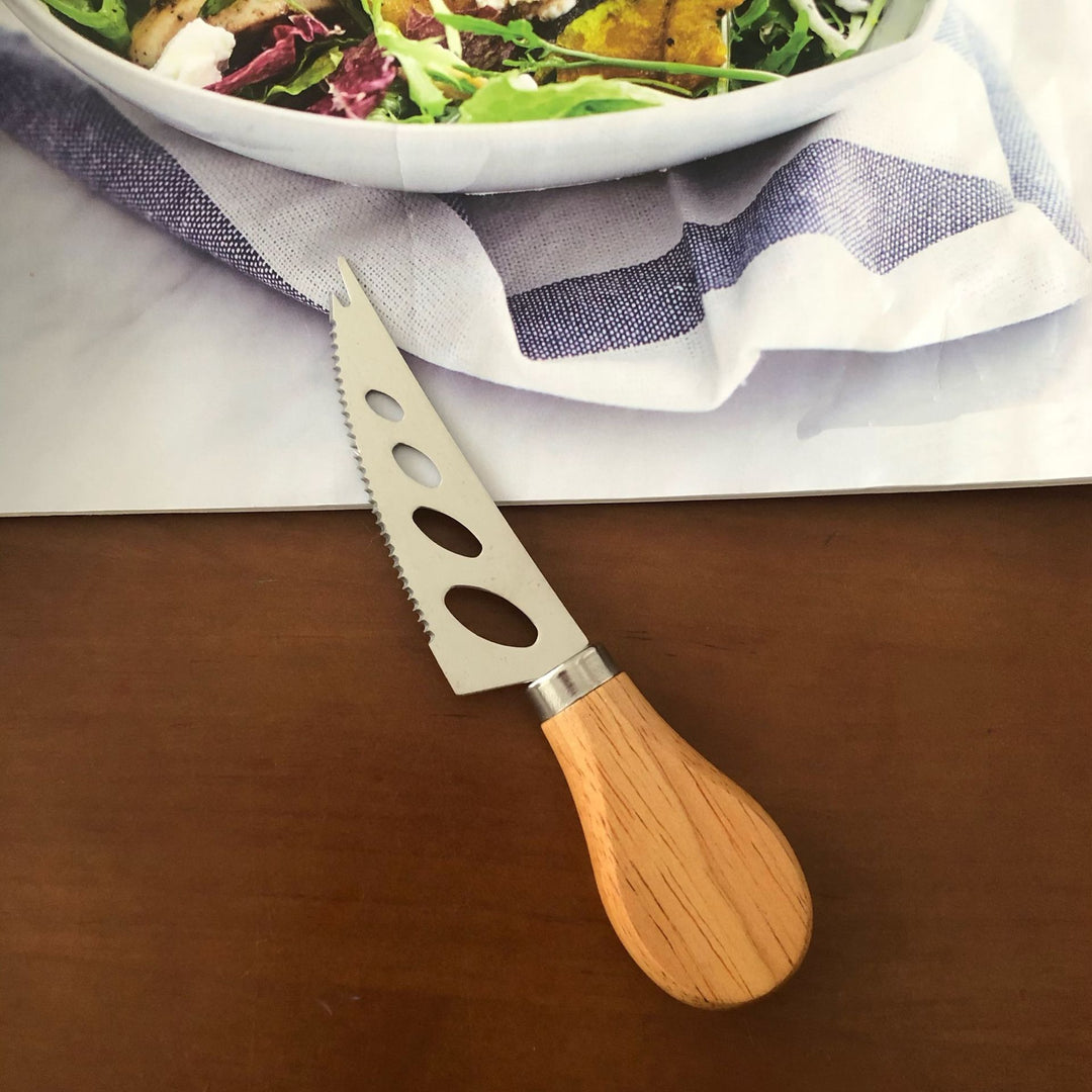 Wooden-Handled Stainless Steel Cheese Spatula Bowlift