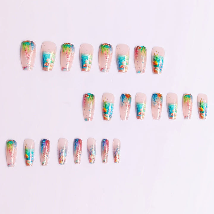 Artificial nails with underwater motif Bowlift