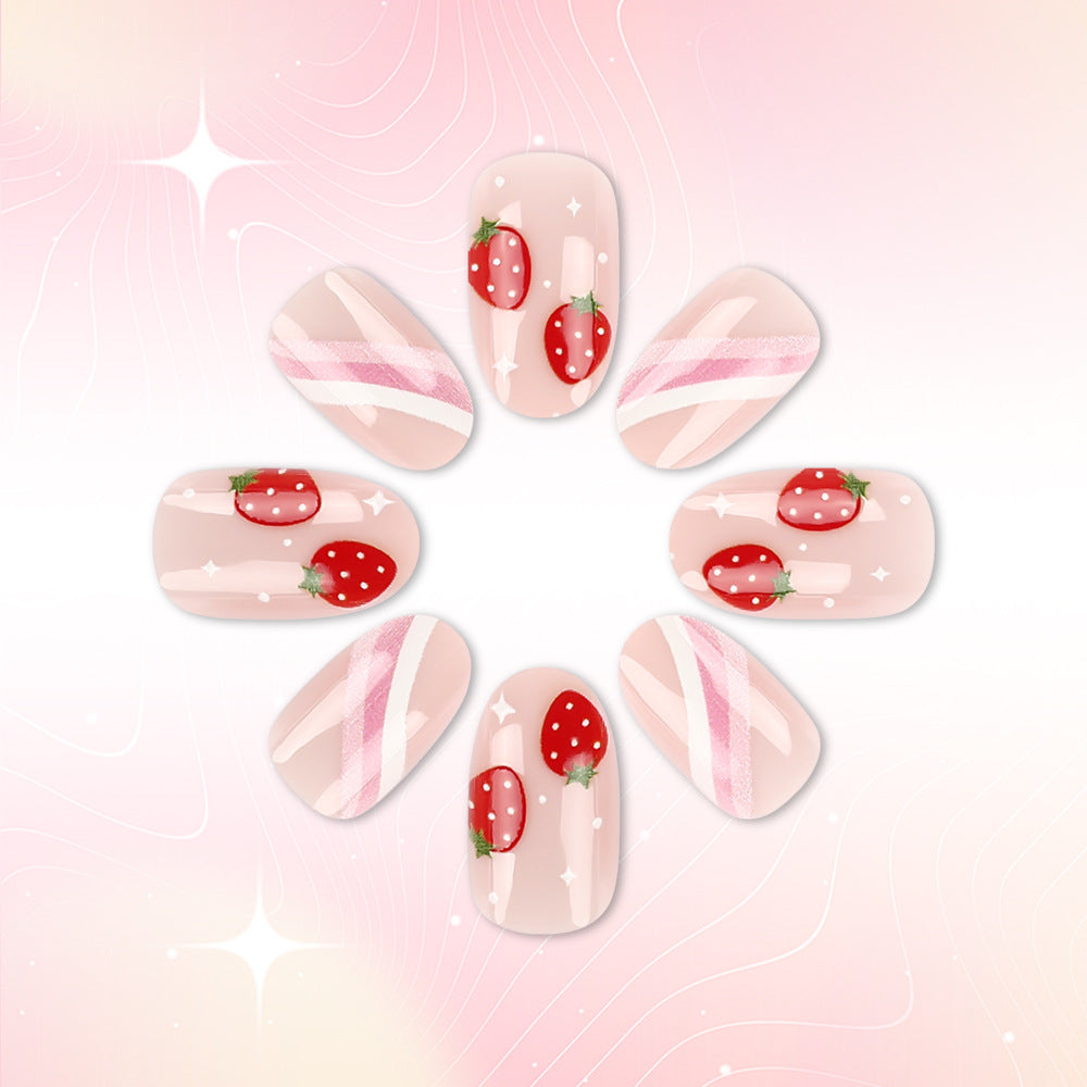 Strawberry-Themed Nail Art Set Bowlift