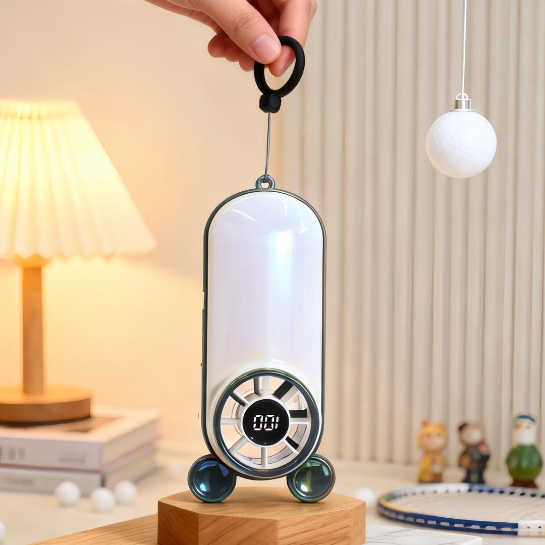 Women's Portable Mini Fan with LED Display and Multifunctional Design Bowlift