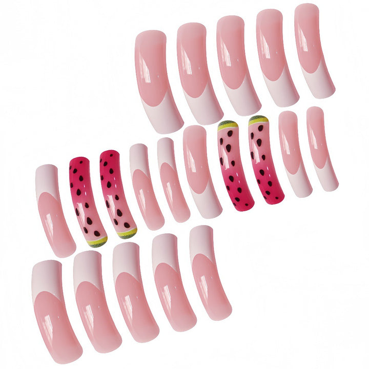 Watermelon-Inspired Press-On Nail Set Bowlift