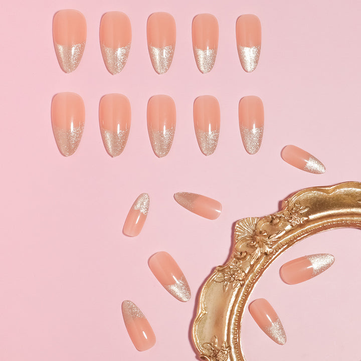 Elegant Almond-Shaped Press-On Nails Bowlift