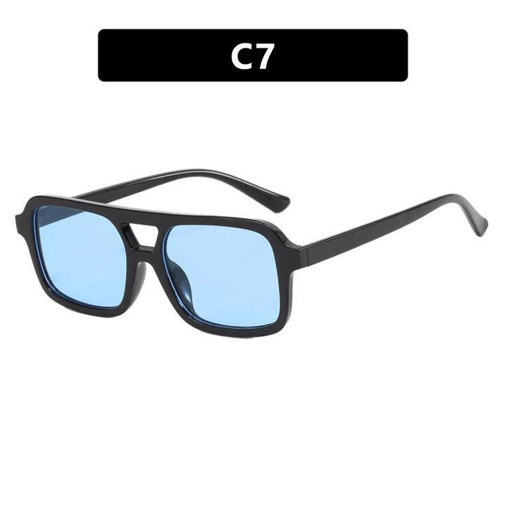 Women's modern square sunglasses with protective UV filter and transparent frame Bowlift