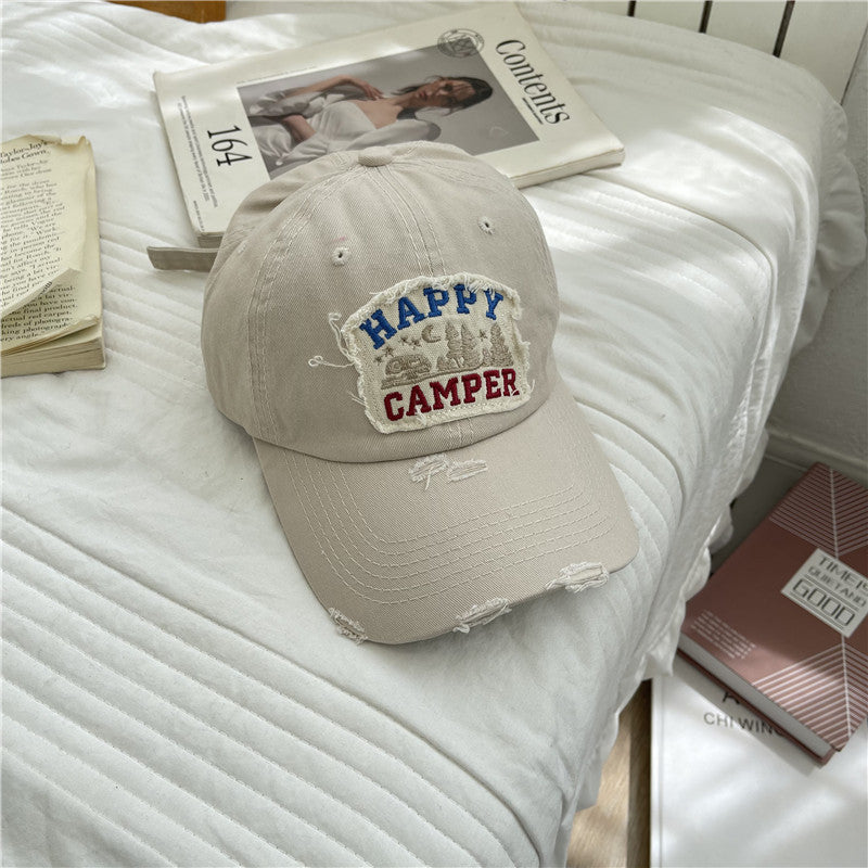 Men's Distressed Vintage-Inspired Baseball Cap Bowlift