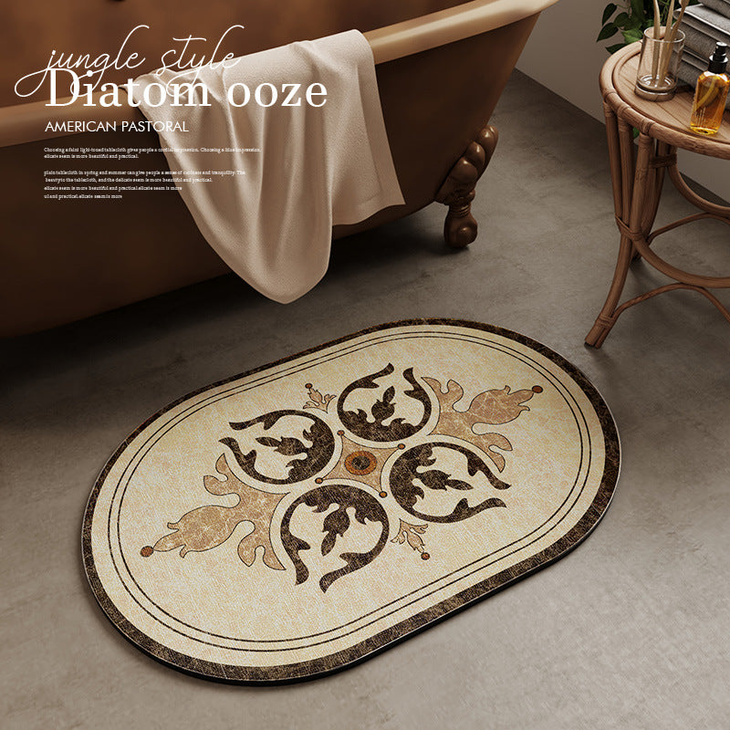 Unisex Vintage Floral Bath Mat Bowlift