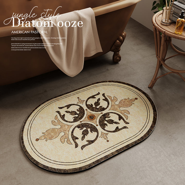 Unisex Vintage Floral Bath Mat Bowlift