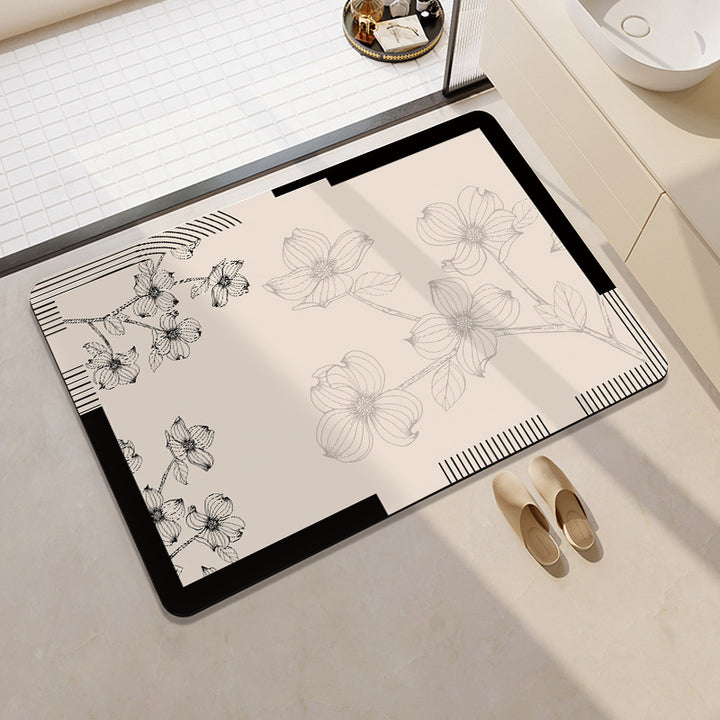 Floral Patterned Bathroom Mat Bowlift