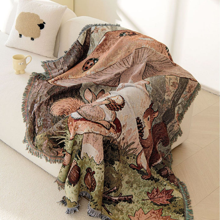 Nature-Inspired Woven Throw Blanket