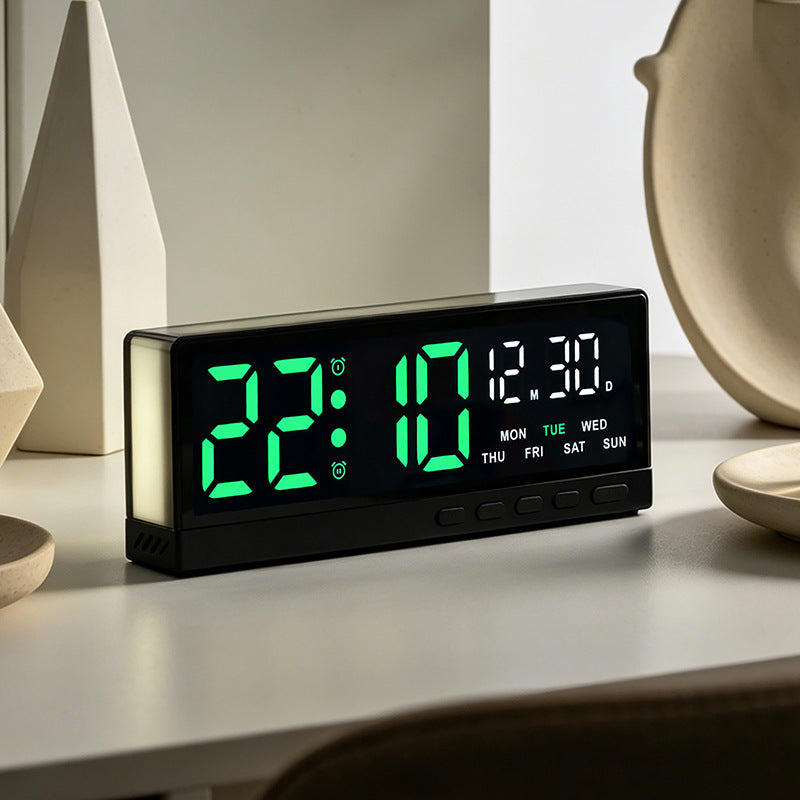 Digital radio alarm clock with large LED display and multifunctional settings Bowlift