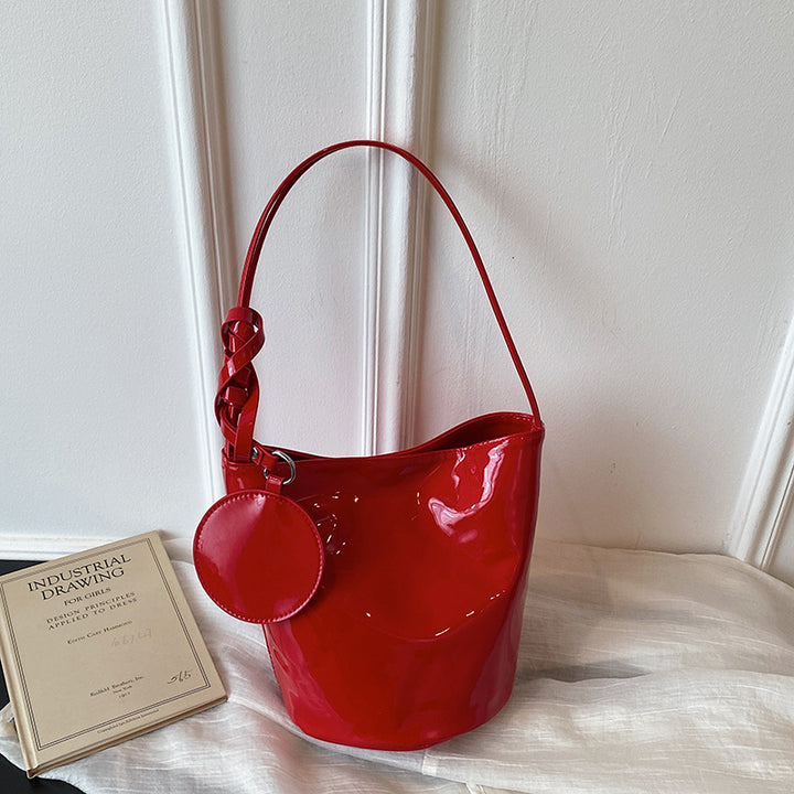 WoChic Patent Leather Bucket Bag Bowlift